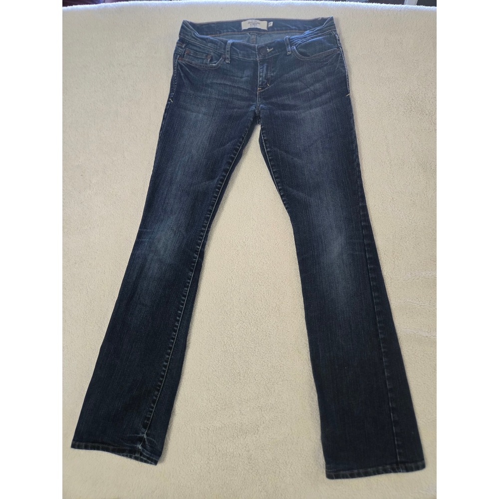Abercrombie & Fitch Bootcut Jeans Dark Wash Low Rise Stretch Size 2R